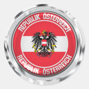 Österreich-RundEmblem Runder Aufkleber
