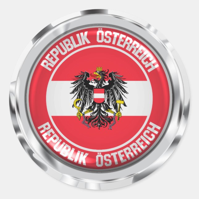 Österreich-RundEmblem Runder Aufkleber (Vorderseite)
