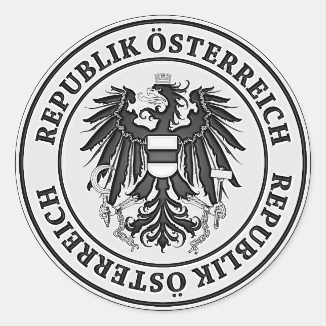 Österreich-RundEmblem Runder Aufkleber (Vorderseite)