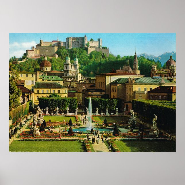 Österreich, Salzburg, Schloss Hollenberg, Garten Poster (Vorne)