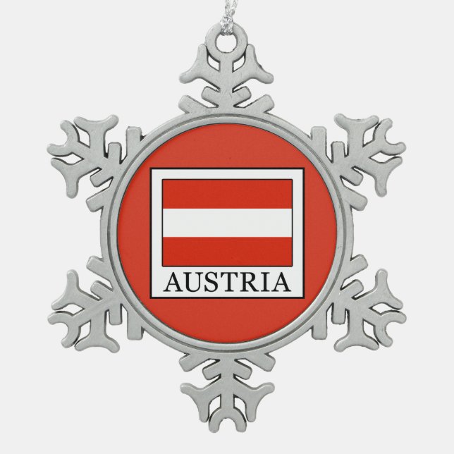 Österreich Schneeflocken Zinn-Ornament (Vorderseite)