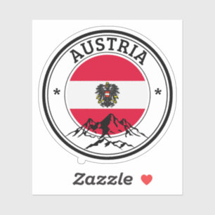 Österreich Siegel Sticker Rundfahne für Laptop Boo