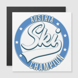 Österreich Ski Champion Logo Magnetkarte