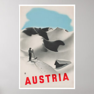 Österreich Ski Plakat Österreichische Kunst Vintag
