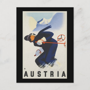 Österreich Ski Postkarte