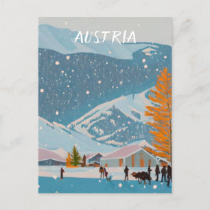 Österreich Ski Postkarte