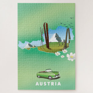 Österreich Ski Reiseplakat Puzzle