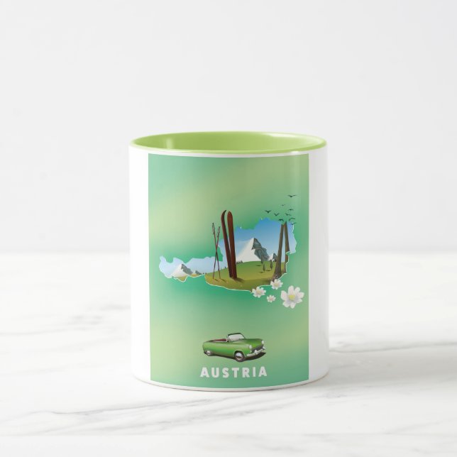Österreich Ski Travel Poster Tasse (Zentrum)