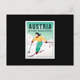Österreich Skifahren Postkarte