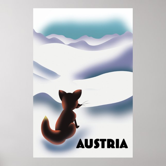 Österreich Skifahrplakat Poster (Vorne)