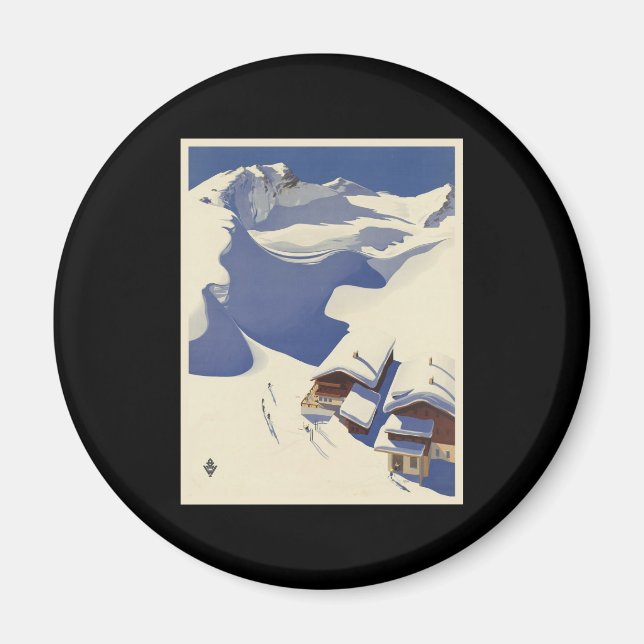 Österreich Skilodge in den Alpen Magnet (Vorne)