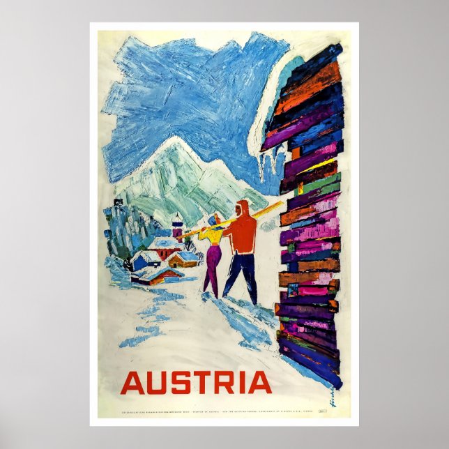 Österreich, Skiplakat Poster (Vorne)