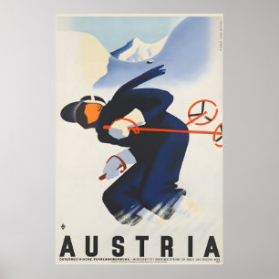 Österreich Skireiseplakat Poster
