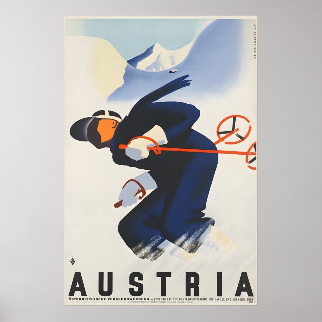 Österreich Skireiseplakat Poster (Vorne)