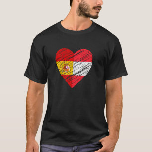 Österreich Spanien Herz Spanische Flagge Österreic T-Shirt