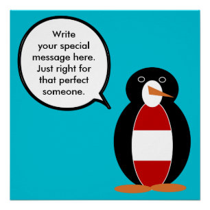 Österreich Sprechende Ms Penguin Personalisiert Poster