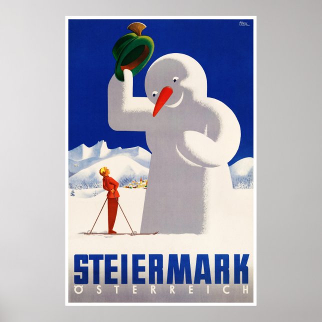 Österreich Steiermark Vintage Travel Poster neu ge (Vorne)