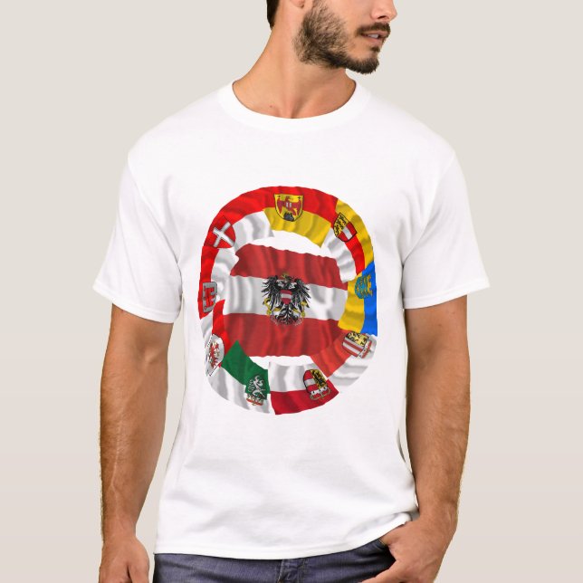 Österreich u. seine Länder, die Flaggen T-Shirt (Vorderseite)