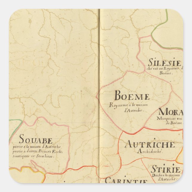 Österreich und Tschechische Republik Quadratischer Aufkleber (Vorderseite)