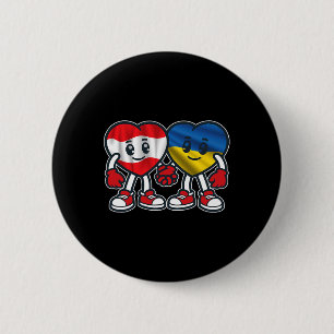 Österreich und Ukraine Herzen Freundschaft  Button