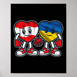 Österreich und Ukraine Herzen Freundschaft  Poster
