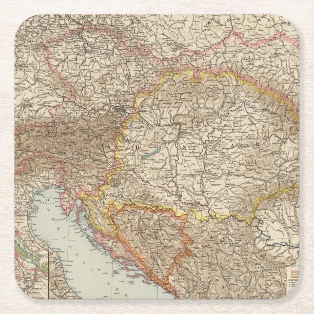 Österreich Ungarn 2 Rechteckiger Pappuntersetzer (Vorderseite)