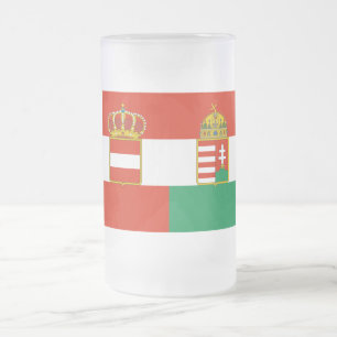 Österreich-Ungarn Flagge (1869-1918) Mattglas Bierglas