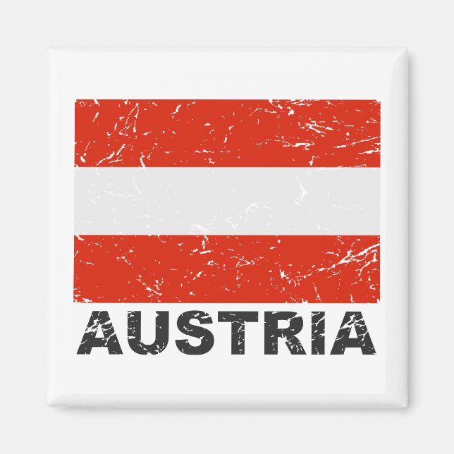 Österreich Vintage Flagge Magnet (Vorne)