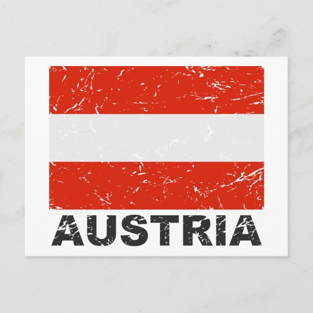 Österreich Vintage Flagge Postkarte (Vorderseite)