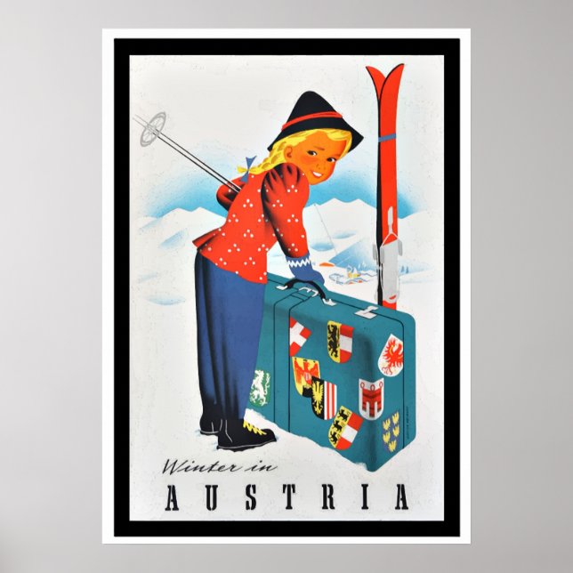 Österreich: Vintage-Reiseplakat Poster (Vorne)