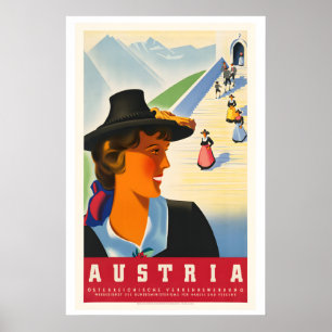 Österreich Vintage-Reiseposter - gerahmt ungerahm Poster