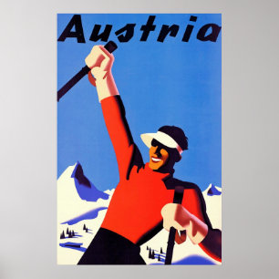 Österreich ~ Vintage Travel Leinwand. Poster