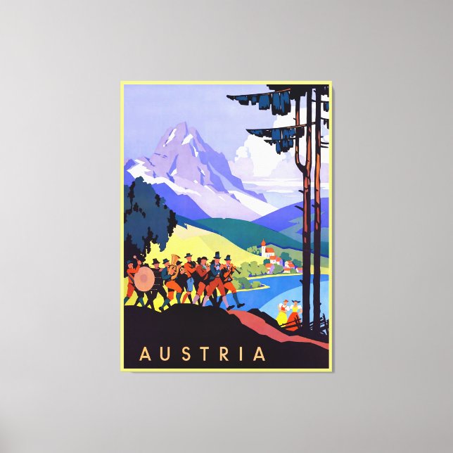 Österreich ~Vintage Travel Leinwanddruck (Vorderseite)