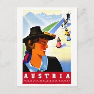 Österreich Vintage Travel Poster Postkarte