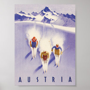Österreich Vintages Skiposter Poster