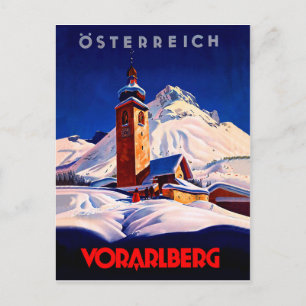 Österreich, Vorarlberg im Winter, Vintage Postkarte