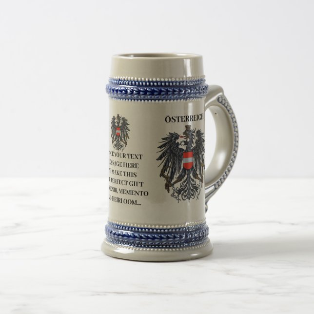 Österreich Wappen Custom Oktoberfest Bierglas (VorderseiteRechts)