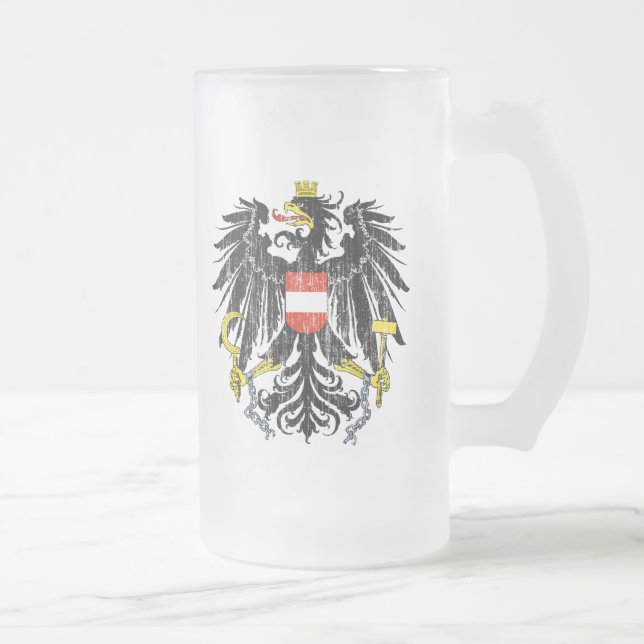 Österreich-Wappen Mattglas Bierglas (Rechts)