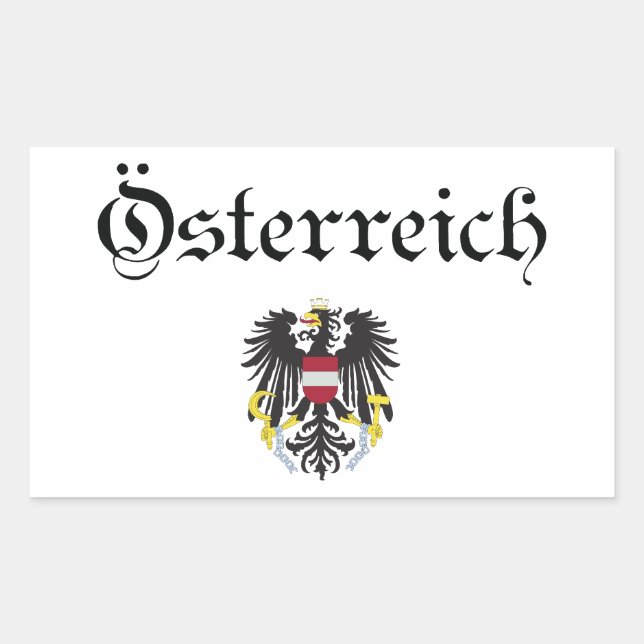Österreich + Wappen Rechteckiger Aufkleber (Vorderseite)