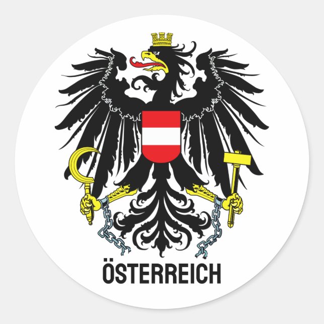 Österreich - Wappen Runder Aufkleber (Vorderseite)