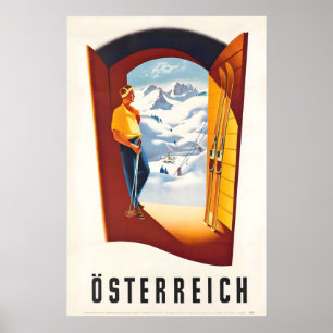 Österreich Winter Sport Vintage Skiposter Poster