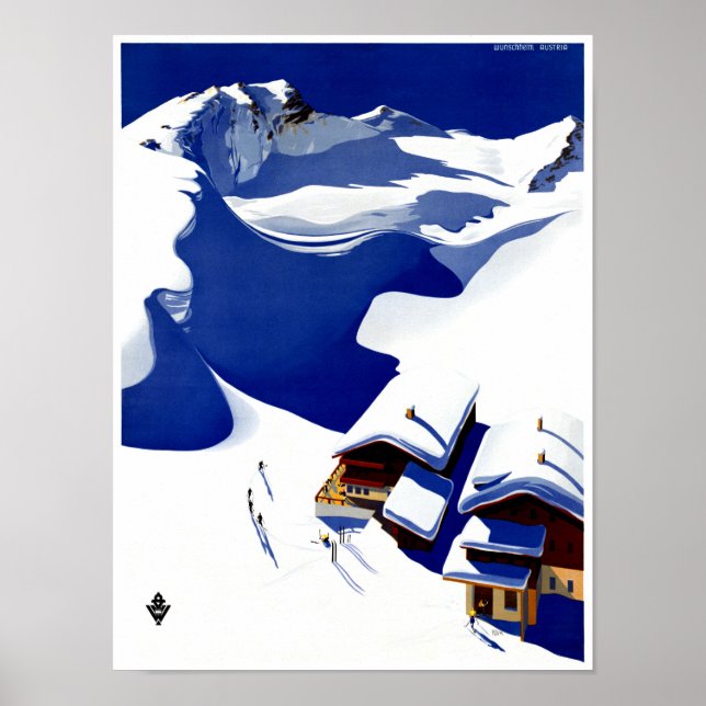 Österreich Wunschheim Restauriertes Vintage Travel Poster (Vorne)