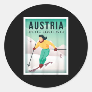 Österreich Zum Skifahren Pistensau & Skihaserl Los Runder Aufkleber