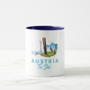 Österreich zum Skifahren. Tasse