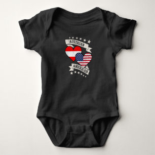 Österreichisch-amerikanische Herzflaggen Österreic Baby Strampler