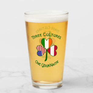 Österreichisch Irisch Amerikanischer Shamrock Flag Glas