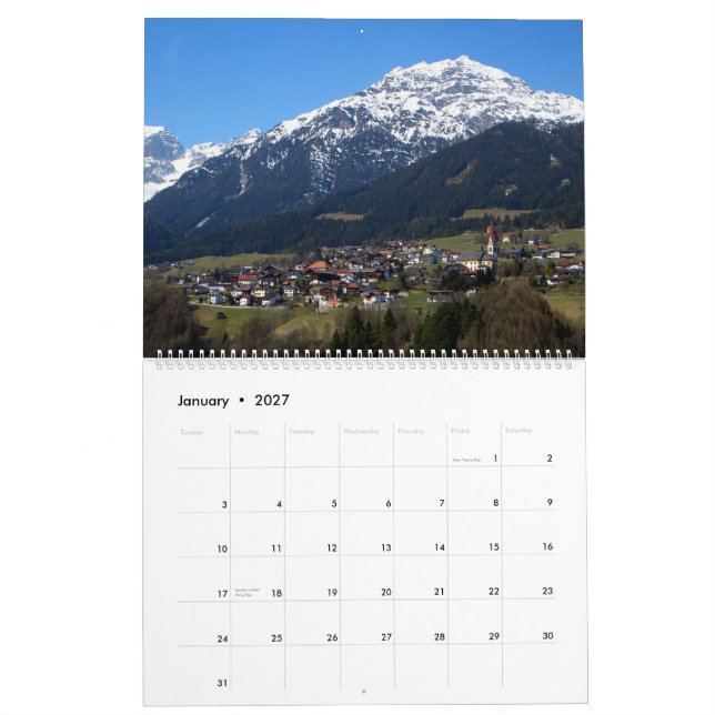 Österreichische Alpen Kalender (Jan 2027)