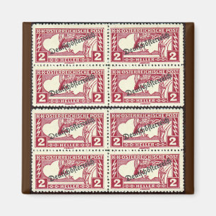 Österreichische Briefmarke storniert Magnet