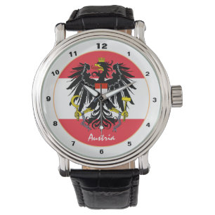 Österreichische Flagge, Adler & Österreich Mode  Armbanduhr