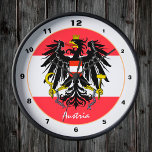 Österreichische Flagge, Adler & Österreich Mode /D Uhr<br><div class="desc">WALL CLOCK: Austria,  Eagle & Austrian Flag Fashion Design - Liebe mein Land,  Reise,  Urlaub,  Landpatrioten / Sportfans</div>